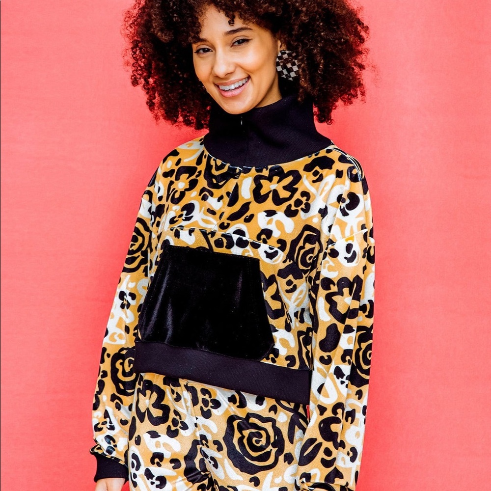 Dazey LA Black and Gold Cowl Neck Sweater